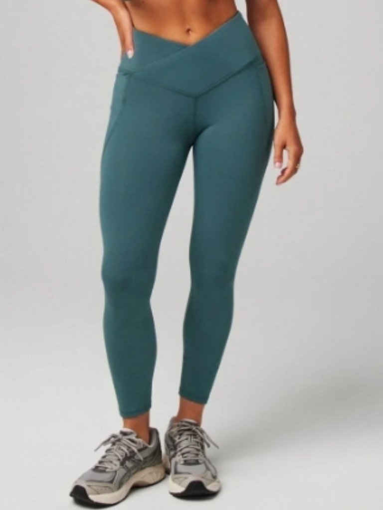 Fabletics Womens Size Large Oasis Pureluxe Crossover 7/8 Legging Green High Rise